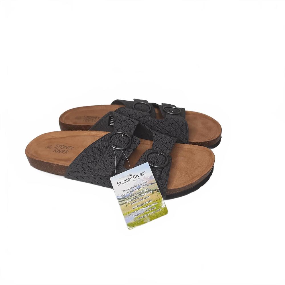NWT Stoney River Women's 2‎ Strap Sandals Corkbed Size 8